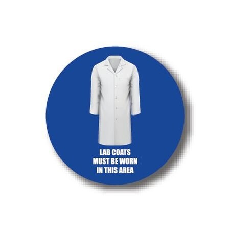 Ergomat 12in CIRCLE SIGNS - Lab Coats Must Be Worn In This Area DSV-SIGN 144 #0572 -UEN